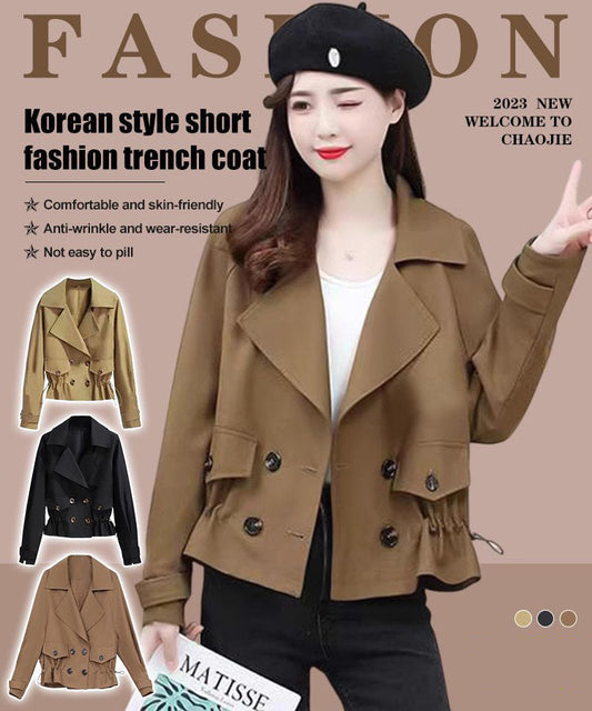 🔥Christmas Special 49% OFF🎅 Korean Style Short Fashion Trench Coat