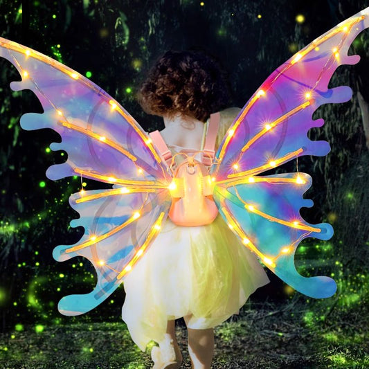 Rechargeable Electric Fairy Wings with LED Lights and Music🧚