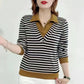 🔥Two pieces free shipping🔥2024 New V-neck faux two-piece loose plus size shirt for women