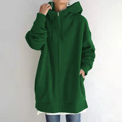 🎅Early Fall Sale (50% OFF)🎁 Hooded Zipper Long Padded Sweatshirt