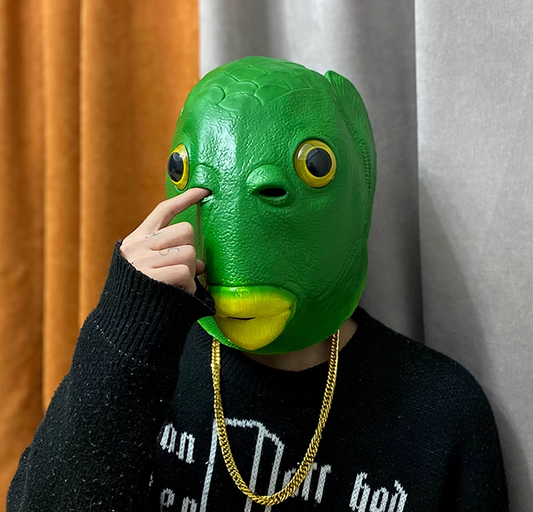 🎁Funny Gifts🎁Fun mask with green fish head