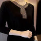 🔥Buy 2 get free shipping🔥【M-4XL】2024 High quality winter velvet long sleeve t-shirt with rhinestones, warm and fashionable