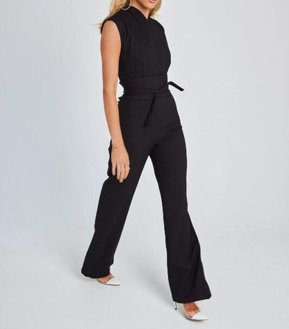 Women's Sleeveless Wide-Leg Jumpsuit