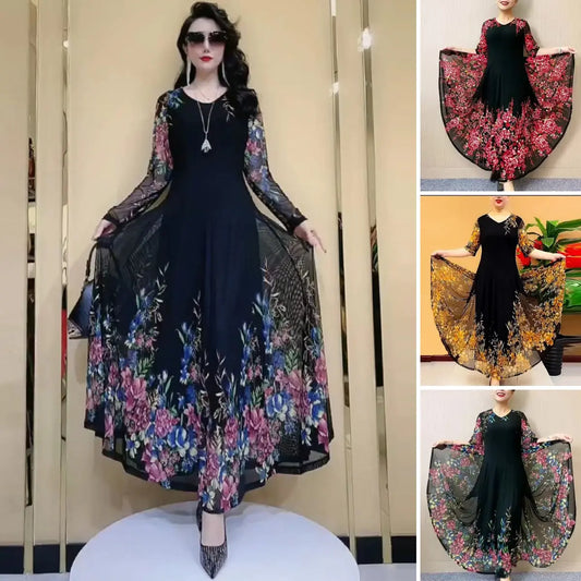 💝[L-4XL] Stylish Women's Double Layer Mesh Printed Dress (2 Free Shipping)