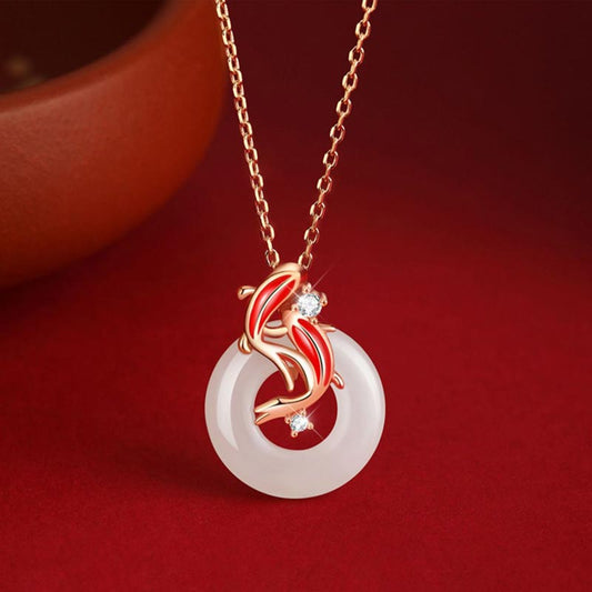Lucky Koi Hetian Jade Necklace - 💖Best Gift and Wishes for Her🎁
