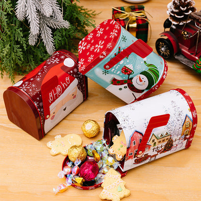 [🎁Perfect Gift Box] Decor Christmas Cookie Tins Tinplate Candy Boxes