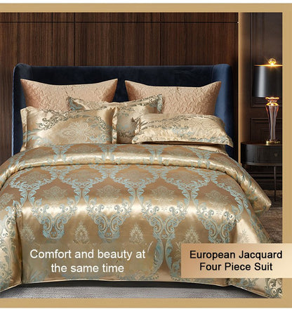 🎅Nice gift🎁50%OFF European Luxury Satin Jacquard 4-Piece Bedding Set