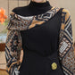 [Women’s Gift] Splicing Half High Neck Long Sleeve Top