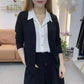 [Perfect Gift] Women's Faux Knit Two Piece Knit Shirt - Elegance and Comfort in One