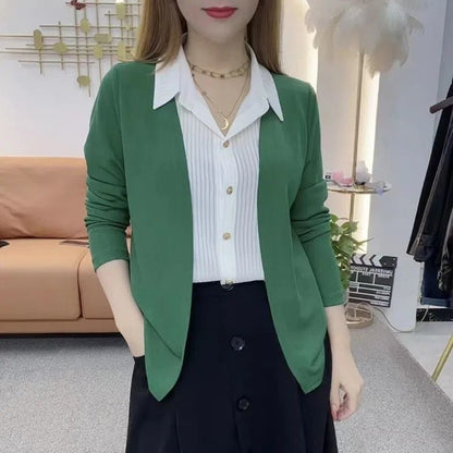 [Perfect Gift] Women's Faux Knit Two Piece Knit Shirt - Elegance and Comfort in One