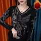 💝Two pieces free shipping🔥【M-4XL】Women's V-Neck Plush Lined Warm Bottom Shirt