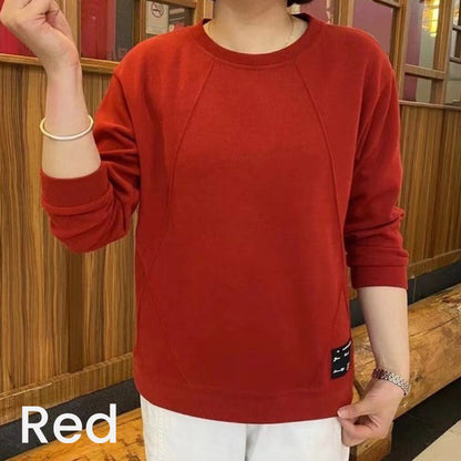 [Best Gift for Her] Women's Fashion Casual Solid Color Crewneck Pullover Sweatshirt