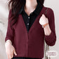 💝Two Free Shipping🔥- Women's Lapel Cozy Fake Two Piece Set Long Sleeve Top