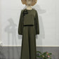 Solid Lantern Sleeve Loose 2 Pieces Flowy Skirt Set