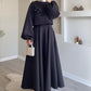 Solid Lantern Sleeve Loose 2 Pieces Flowy Skirt Set