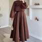 Solid Lantern Sleeve Loose 2 Pieces Flowy Skirt Set