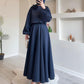 Solid Lantern Sleeve Loose 2 Pieces Flowy Skirt Set