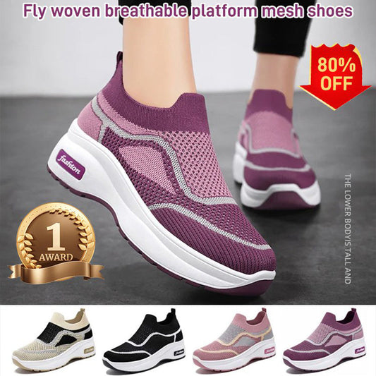 Women's Breathable Platform Mesh Shoes